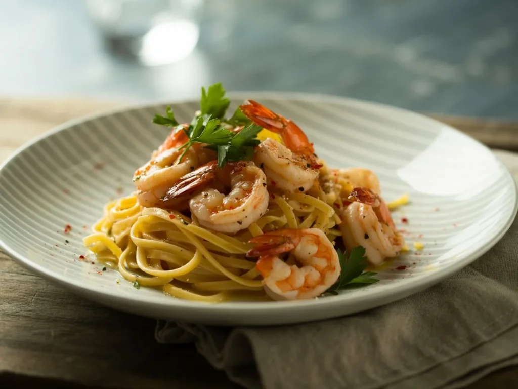 One Pot Shrimp Scampi Pasta Recipe: Quick, Delicious, and Easy to Make 4 "One Pot Shrimp Scampi Pasta Recipe with garlic and shrimp"