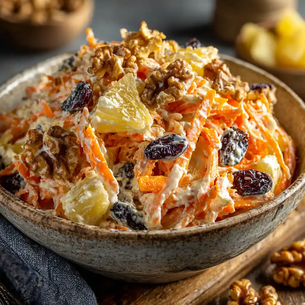 How to Make Classic Carrot Raisin Salad with a Twist 10 Classic Carrot Raisin Salad with Pineapple, Raisins, and Grated Carrots