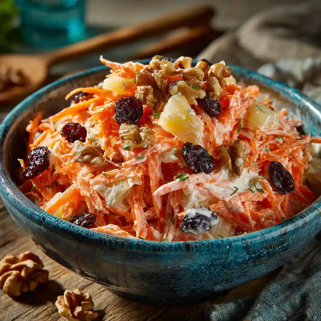 How to Make Classic Carrot Raisin Salad with a Twist 6 Classic Carrot Raisin Salad with Pineapple, Raisins, and Grated Carrots