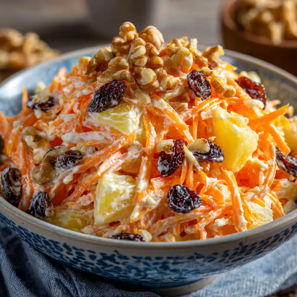 How to Make Classic Carrot Raisin Salad with a Twist 8 Classic Carrot Raisin Salad with Pineapple, Raisins, and Grated Carrots