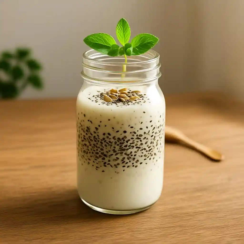 Easy Bariatric Seed Recipe for Weight Loss 8 "Final bariatric seed drink with chia, flax, and pumpkin seeds, perfect for weight loss and digestion."
