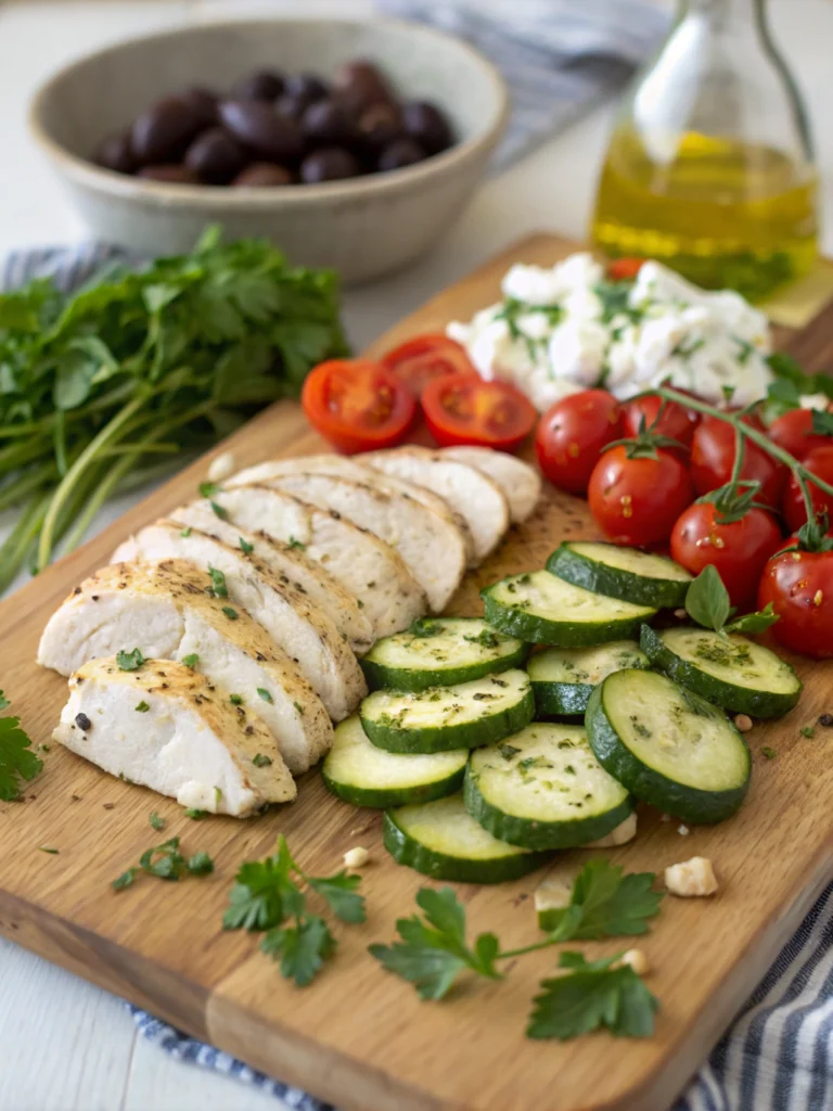 Mediterranean Chicken Zucchini Bake – Healthy, Flavorful & Easy! A Must-Try Recipe! 2 Mediterranean Chicken Zucchini Bake ingredients