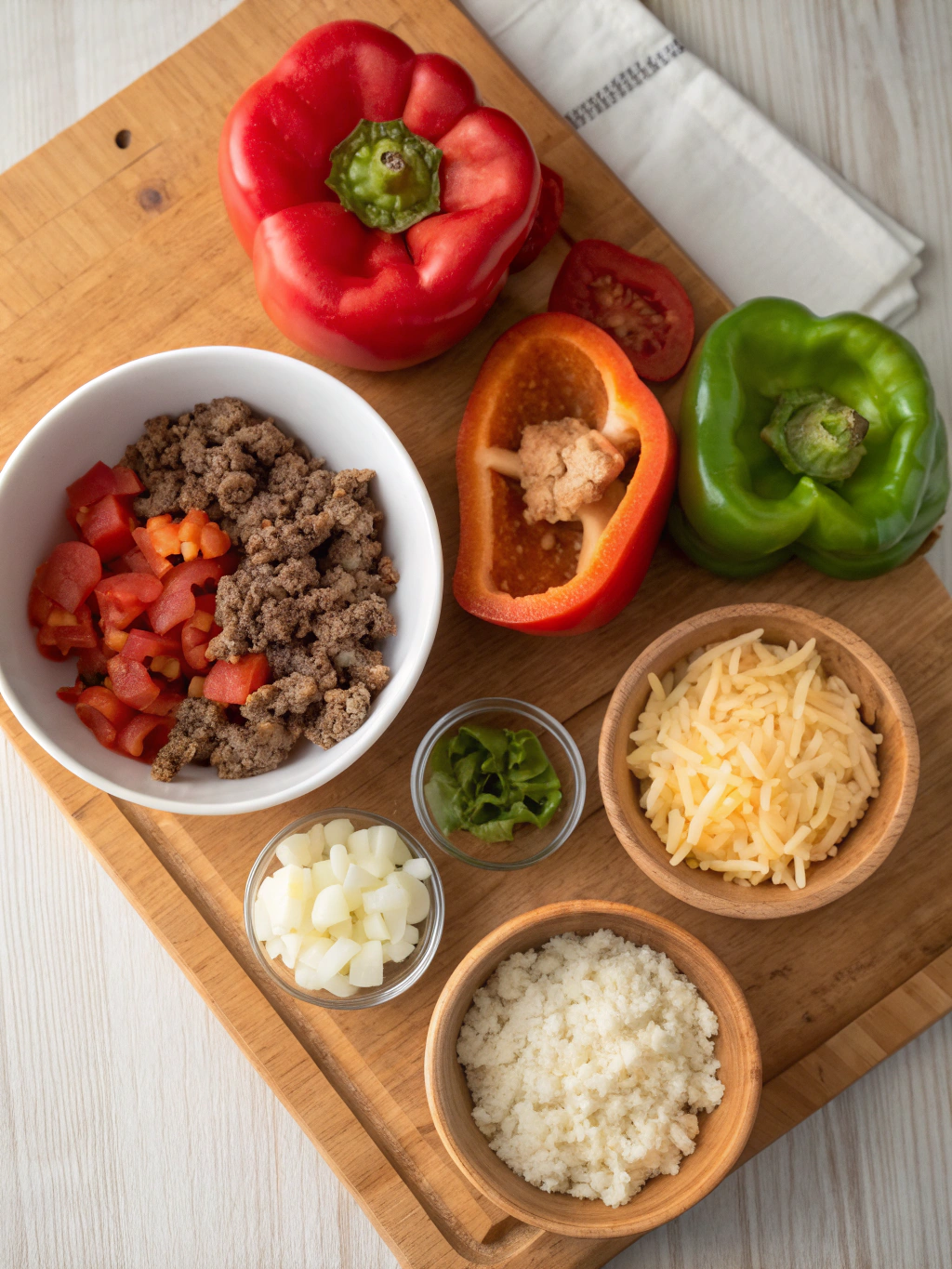 Slow Cooker Stuffed Bell Peppers - Cheap Fall Crockpot Recipes 1 Slow Cooker Stuffed Bell Peppers ingredients