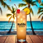 Malibu Bay Breeze Cocktail : How to Make the Perfect Tropical Drink 7 Malibu Bay Breeze cocktail with a tropical beach backdrop