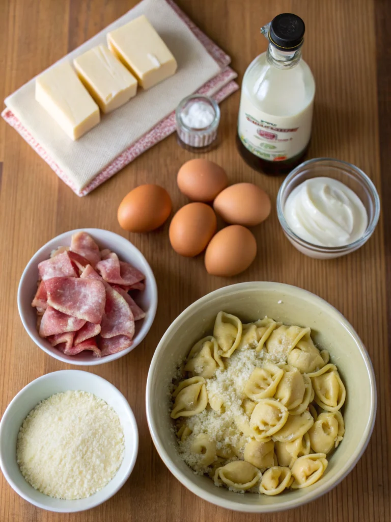 30-Minute Creamy Tortellini Carbonara Recipe: The Ultimate Weeknight Winner 2 Creamy Tortellini Carbonara Recipe ingredients