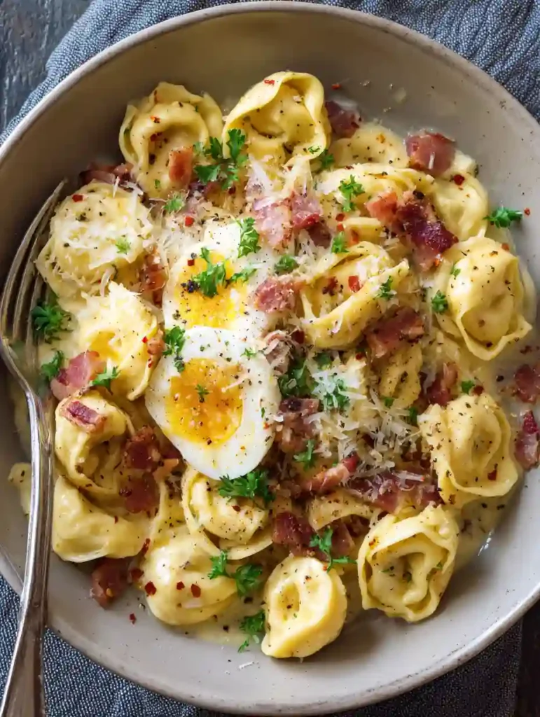 Creamy Tortellini Carbonara Recipe