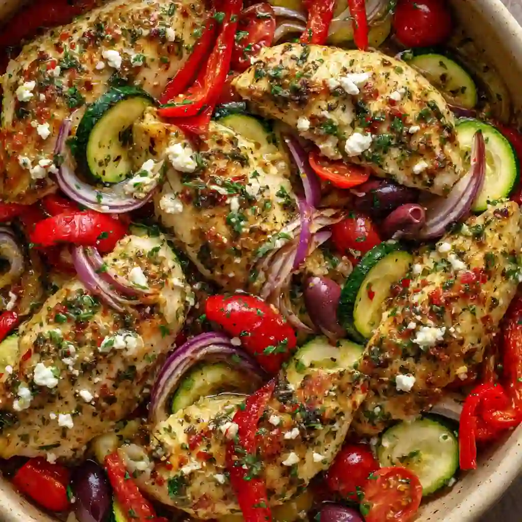 Mediterranean Chicken Zucchini Bake – Healthy, Flavorful & Easy! A Must-Try Recipe! 1 Mediterranean Chicken Zucchini Bake