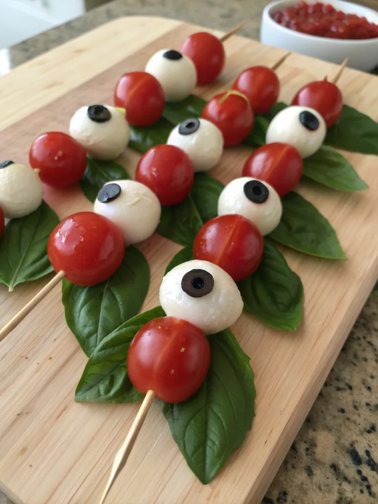Eyeball Caprese Skewers: A Spooky & Elegant Halloween Appetizer 1 Eyeball Caprese Skewers ingredients