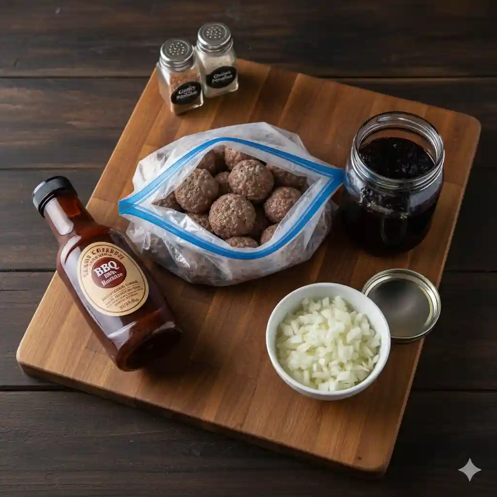 Slow Cooker BBQ Meatballs ingredients