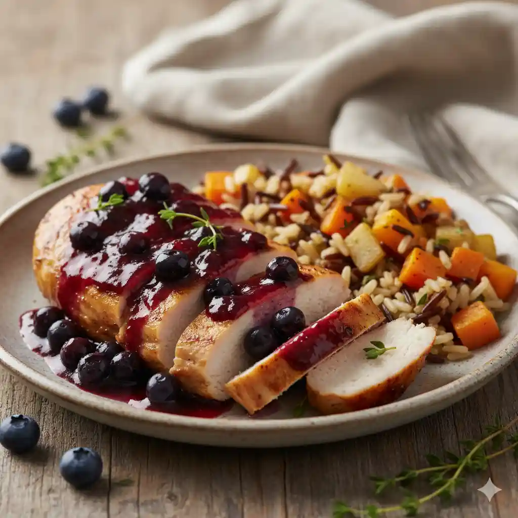 Healthy Chicken Recipe with Blueberries for Dinner 6 Chicken Recipe with Blueberries final dish