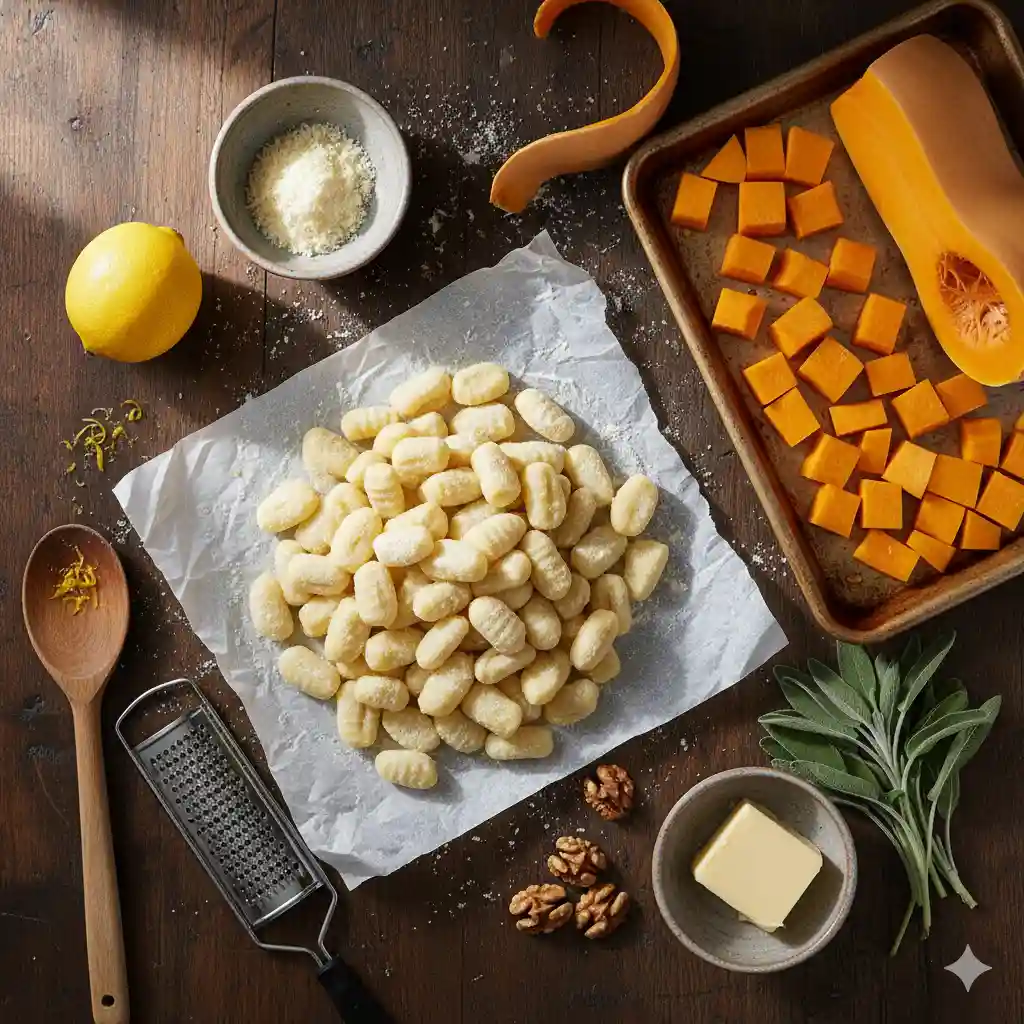 Gnocchi with Sage Brown Butter & Squash 1 Gnocchi with Sage Brown Butter & Squash