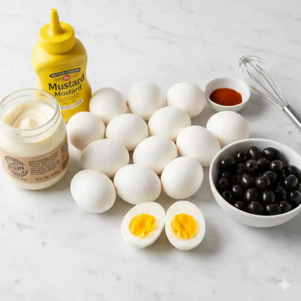 Spider Deviled Eggs: A Spooky, Fun, and Delicious Halloween Appetizer 1 Spider Deviled Eggs Recipe ingredients