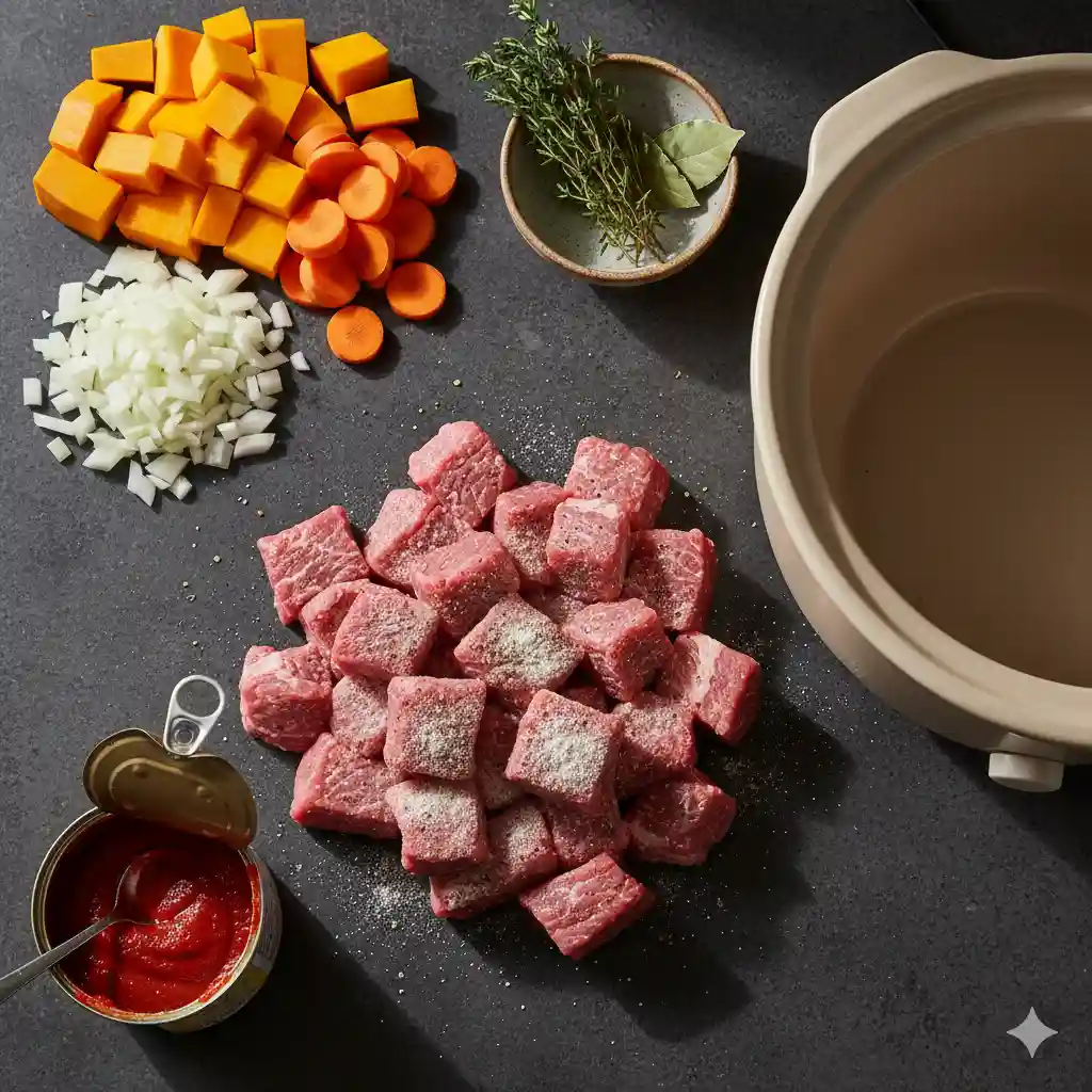 The Coziest One-Pot Meal: Hearty Slow Cooker Beef & Butternut Stew 1 Slow Cooker Beef & Butternut Stew