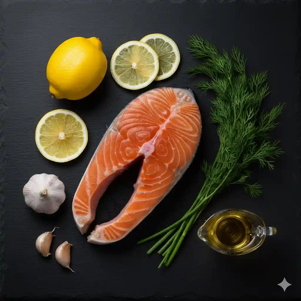 Salmon with Lemon and Dill ingredients 