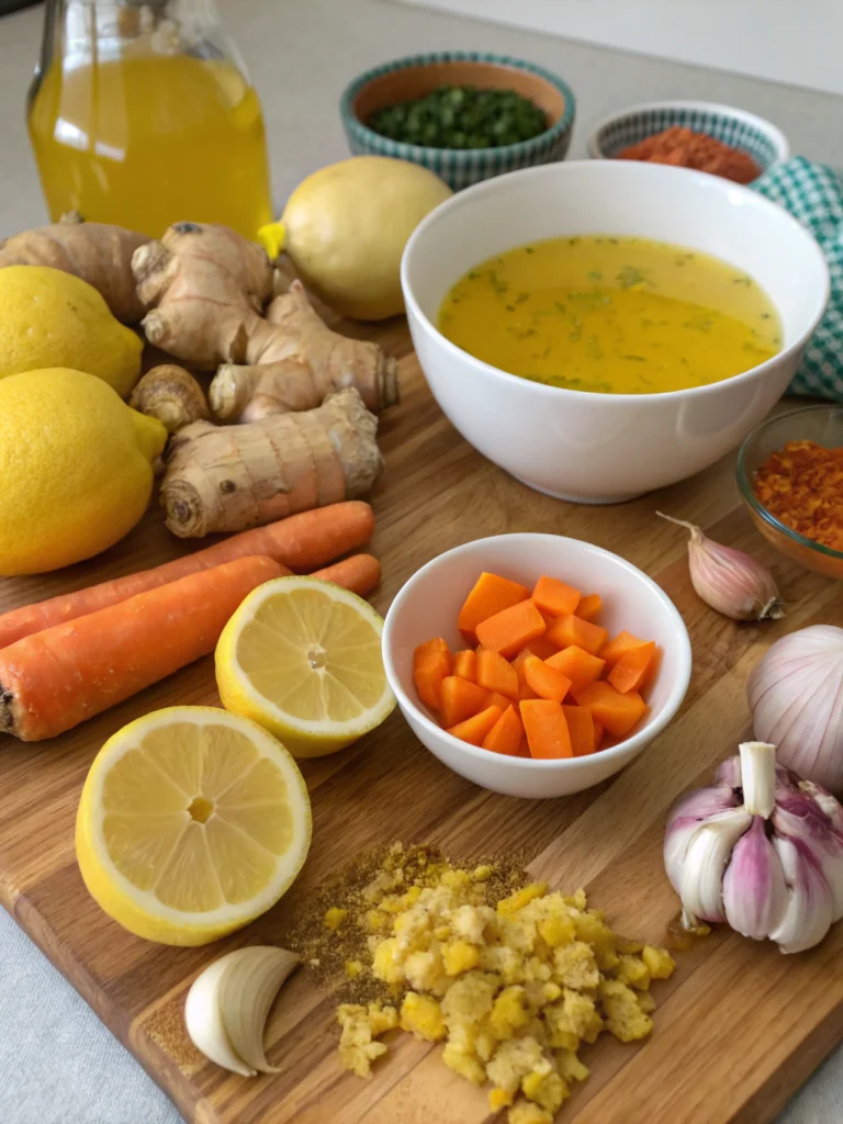 Immune-Boosting Lemon Ginger Turmeric Soup 1 Immune-Boosting Lemon Ginger Turmeric Soup ingredients
