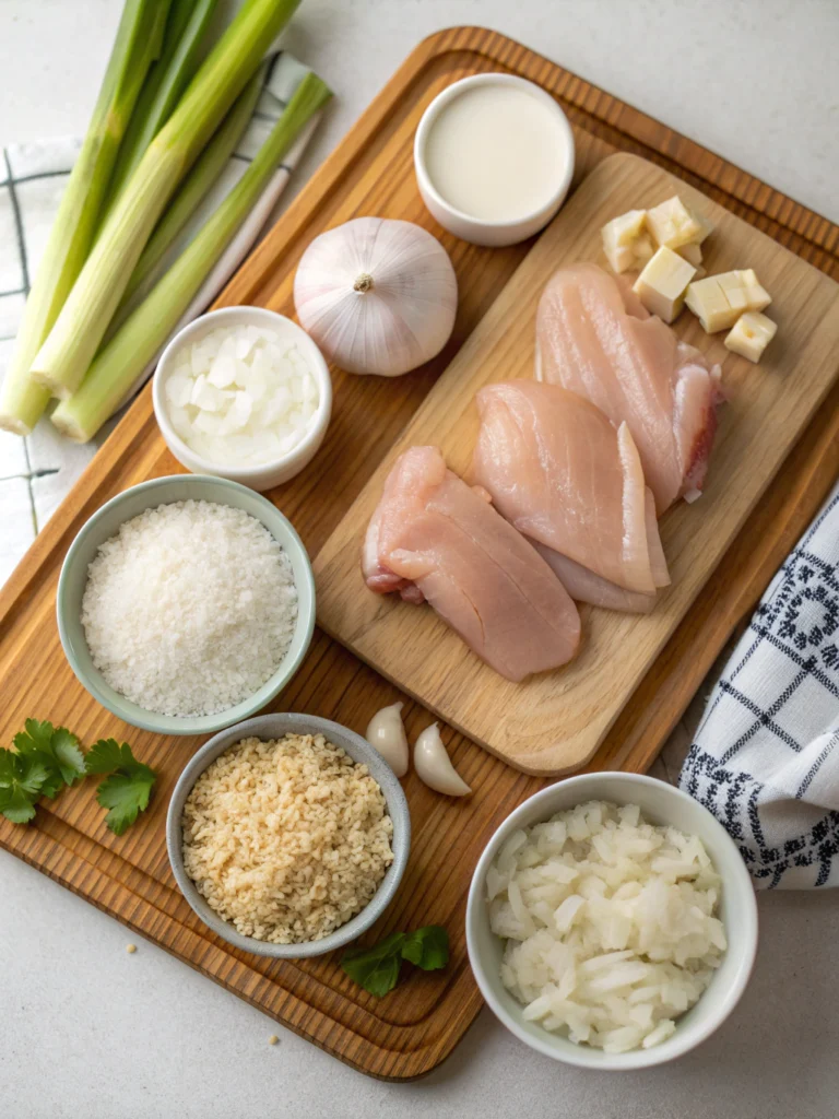Creamy Chicken and Rice: Easy One-Pot Comfort Food 1 Creamy Chicken and Rice ingredients