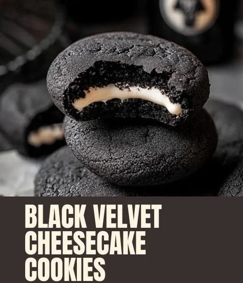 Delicious Black Velvet Cheesecake Cookies with cream cheese frosting
