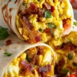 Delicious freezer breakfast burritos ready to be heated and enjoyed.