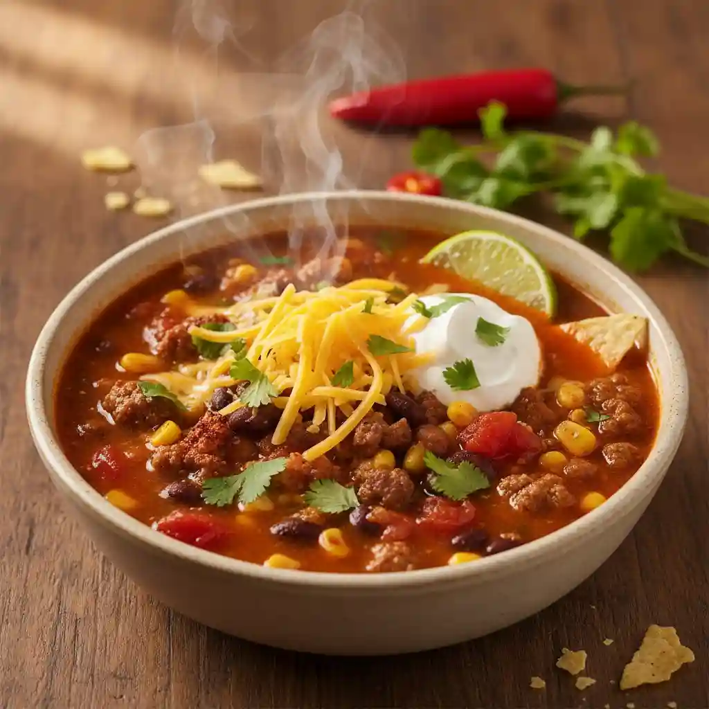 Spicy Ground Beef Taco Soup: A Quick and Spicy One-Pot Meal 1 Spicy Ground Beef Taco Soup