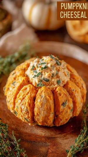 Pumpkin-Shaped Cheeseball