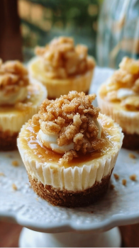 Mini Apple Crisp Cheesecakes: Delightfully Delicious Desserts in Just Minutes! 6 apple crisp cheesecakes