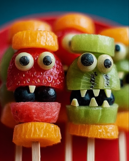 Fun Monster Fruit Skewers: Colorful Creations for Happy Healthies! 7 fruit skewers