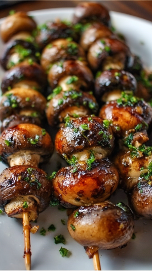 grilled mushroom skewers