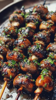 grilled mushroom skewers