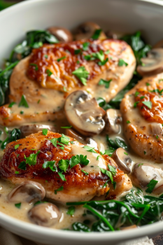 Low Carb Chicken Spinach and Mushroom