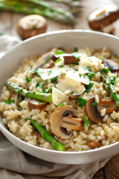 Mushroom and Asparagus Risotto