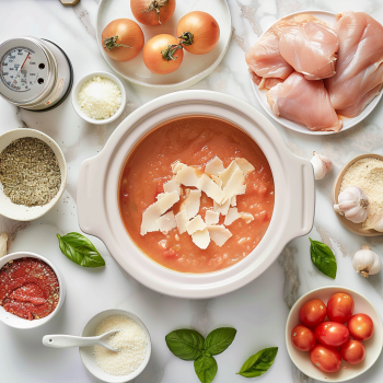 Crock Pot Creamy Chicken Parmesan Soup