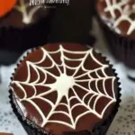 Spooky Chocolate Spiderweb Cupcakes