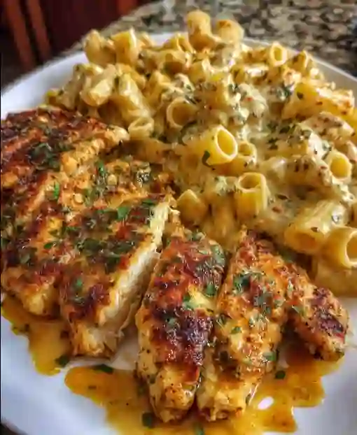 Creamy Cajun Garlic Parmesan Chicken Rigatoni