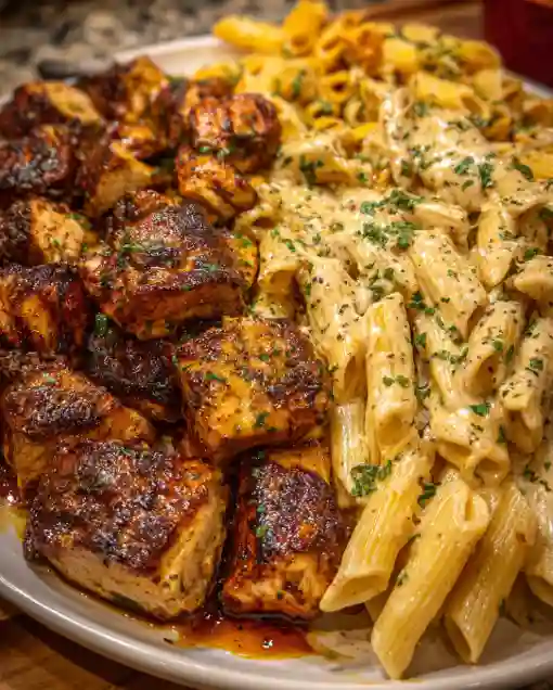 Cajun Chicken Penne in Garlic Butter Velveeta Alfredo Sauce
