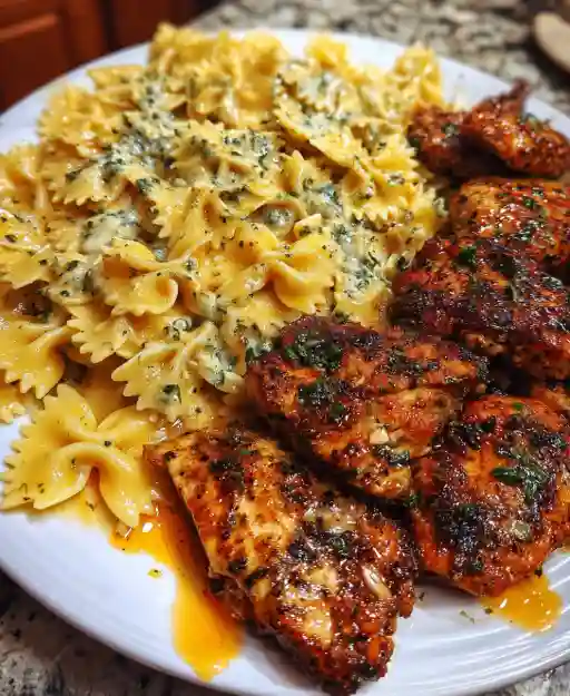 Perfect Cheesy Cajun Chicken Bowtie Pasta in Garlic Cream Sauce Recipe: Spicy, Creamy Pasta Main 1 Cheesy Cajun Chicken Bowtie Pasta