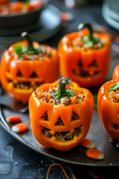 Vegan Jack-o'-Lantern Peppers Recipe