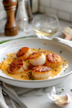 Seared Scallops with Spicy Cajun Cream Recipe