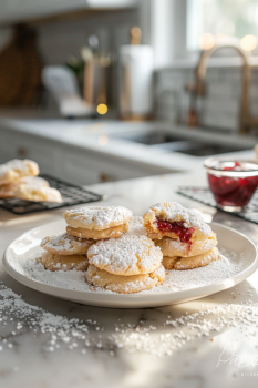 Raspberry-Filled Almond Snow